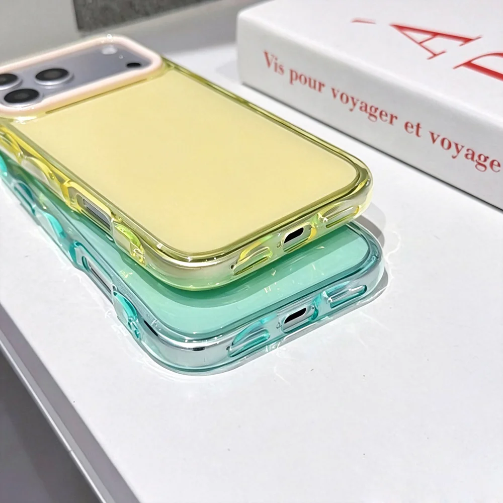 17 Pro Max Case Jelly Color Cover For iPhone Air Clear Frame Hard Back Shockproof Phone Capa Coque Funda view 4