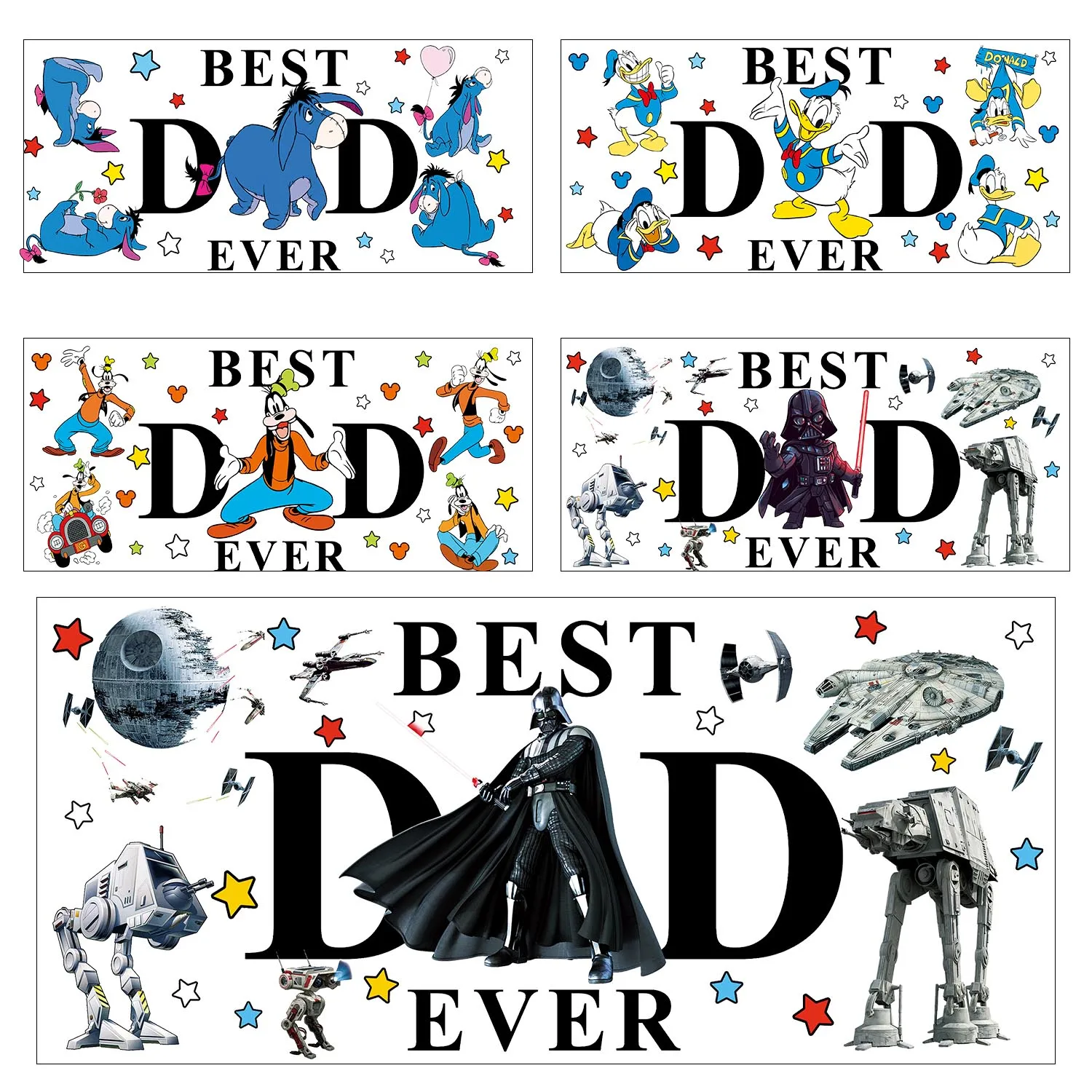 

Best Dad PAPA Mickey Stitch Easy peel waterproof DIY Decals 3D transfers uvdtf stickers 16oz uv dtf tumbler cup wraps sticker