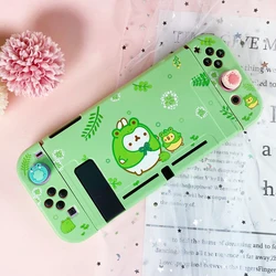 Kawaii Green Frog Funda Nintendo Switch Cover Case Dockable Protective TPU Shell For Switch Controller Joy-Con Joy Stick Caps