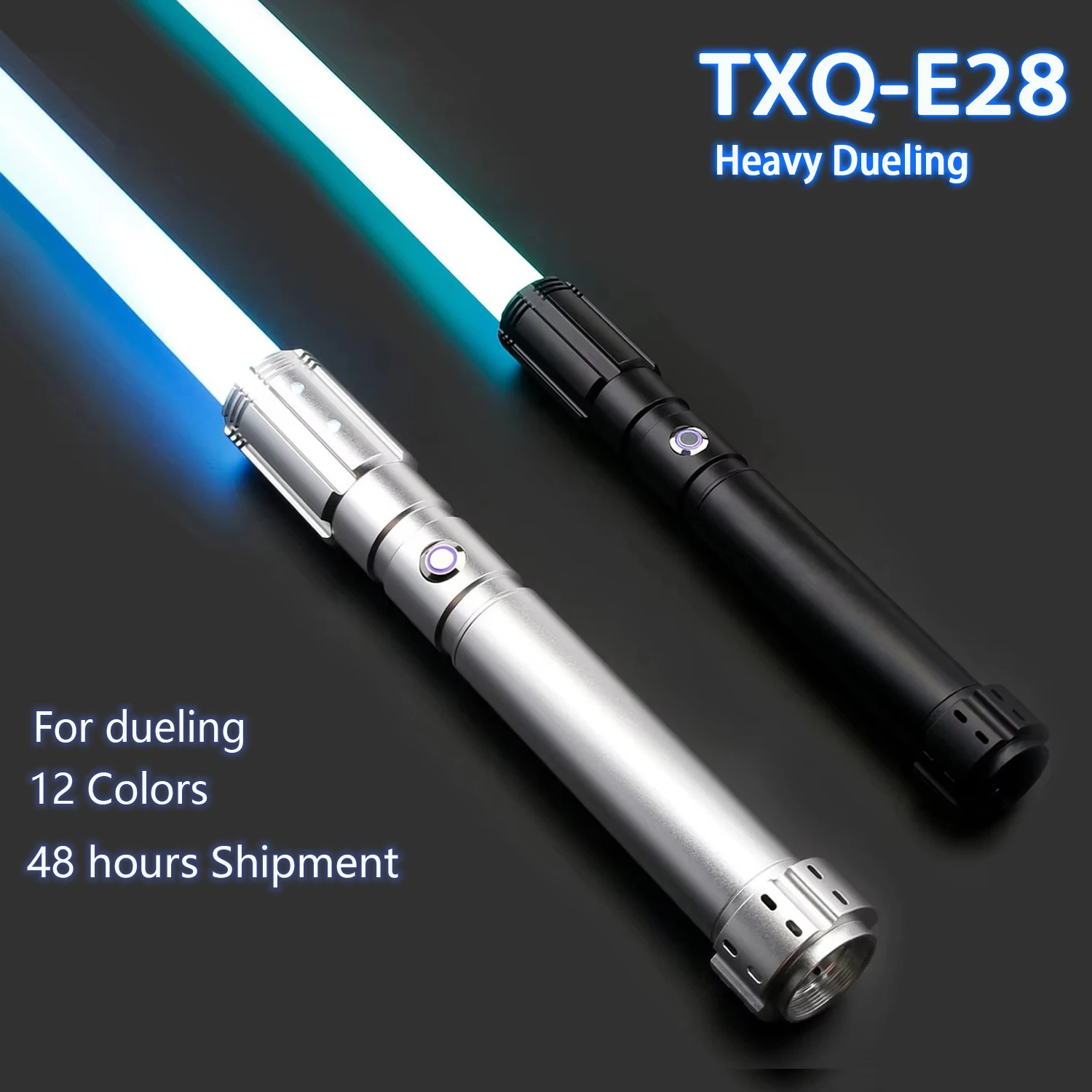 TXQSABER RGB Pixel heavy dueling laser sword Smooth Swing Metal Handle lightsaber Cosplay FOC jedi sword 12 Colors foc dueling