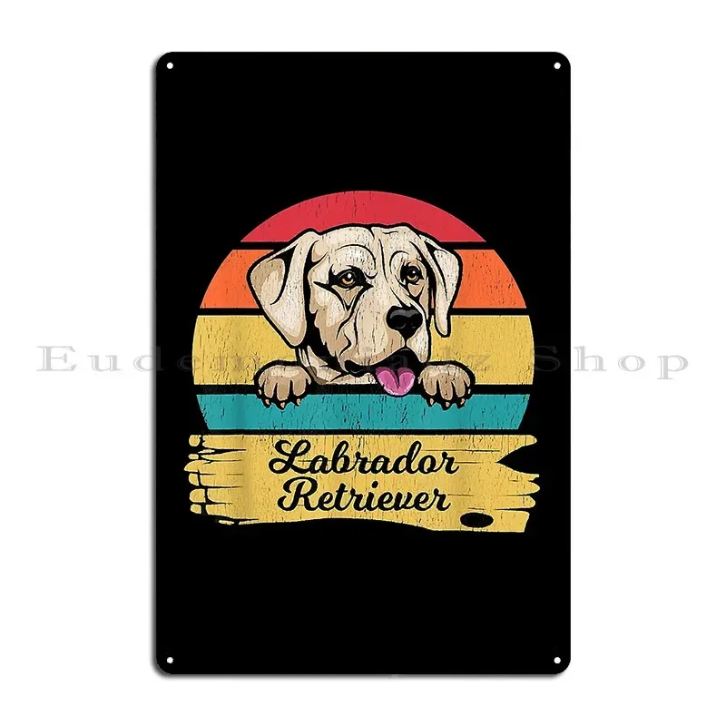 Dog Shirt Retro Style Labrador Retriever Metal Signs Club Wall Mural Wall Cave Vintage Design Tin Sign Poster