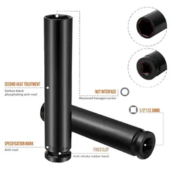 1pc 1/2'' Drive Socket Hex Adapter 200mm Impact Wrench Socket 14-32mm Adapter Nuts Driver Removal Tool For Spanner Converter