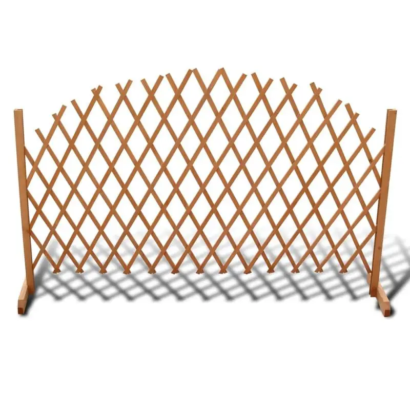 Enrejado de madera maciza tipo acordeón con ancho ajustable – Grano de madera natural, ideal para jardín o patio como soporte para plantas trepadoras o divisor de privacidad, flexible, práctico y decorativo