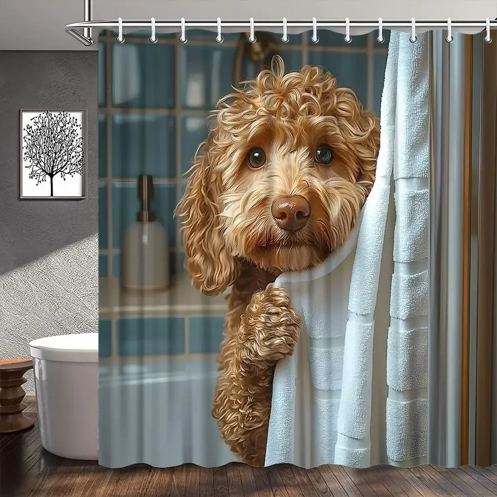 

Занавеска для душа GAEFunny Dog, милые собаки в ванне, пузырьковый фермерский дом, животное для любителей домашних животных, милый щенок, декор для ванной комнаты, полиэстер F