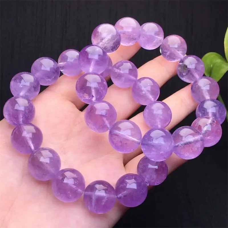 

15MM Natural Lavender Amethyst Quartz Bracelet Jewelry For Woman Man Fengshui Healing Wealth Beads Crystal Gift