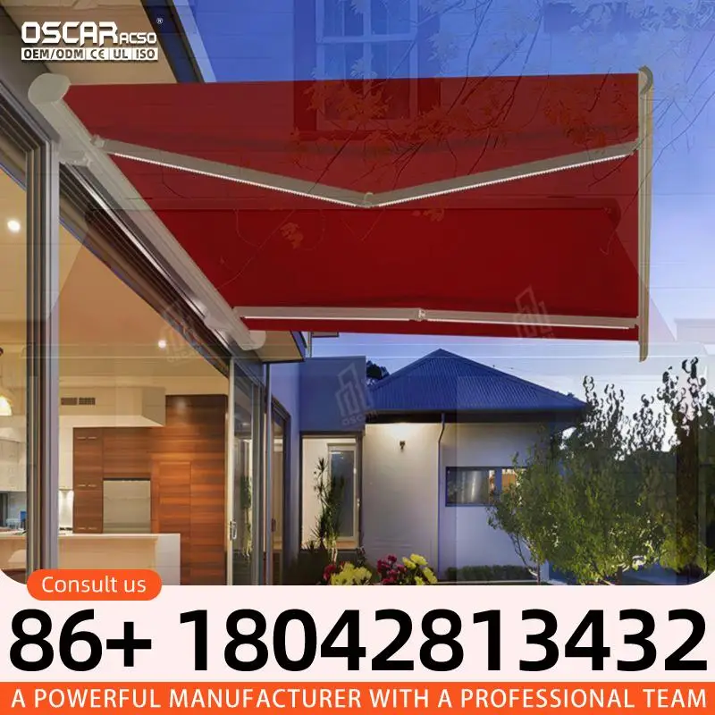 Retractable Aluminum Canopies for Patio Deck Window Door Waterproof Grey Custom Size Outdoor Shade Shelter Ideal for US Backyard