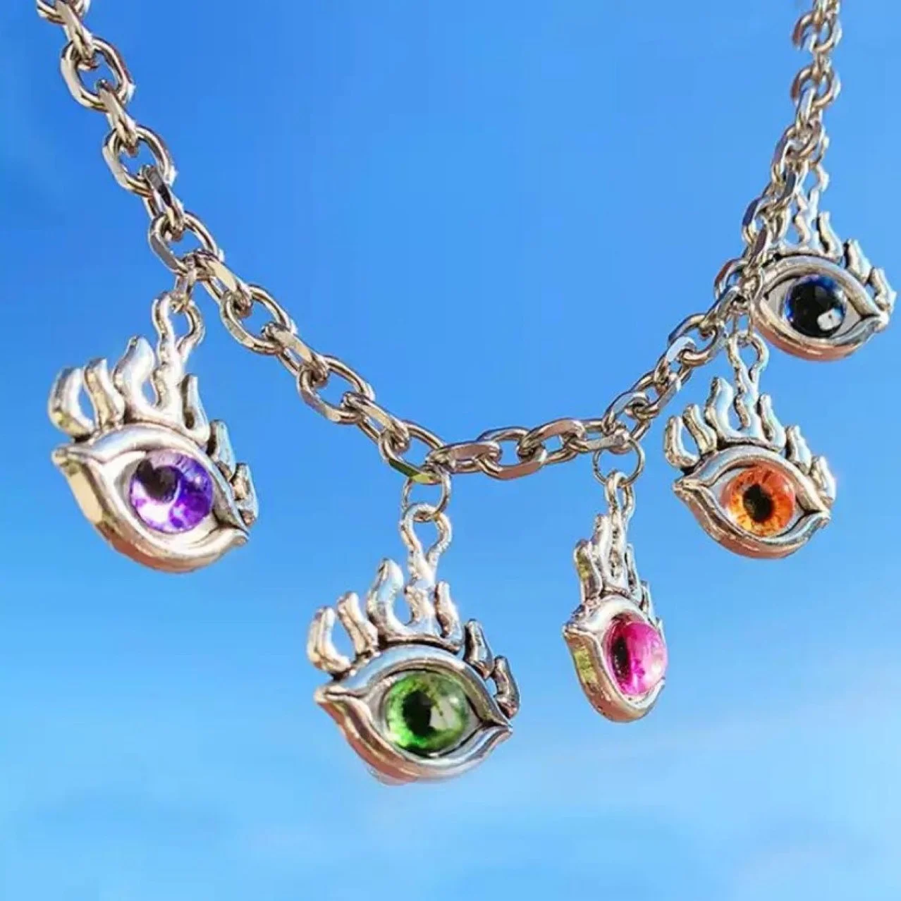 Eye of heaven evil Necklace personality titanium steel eye alternative personality hip hop Necklace