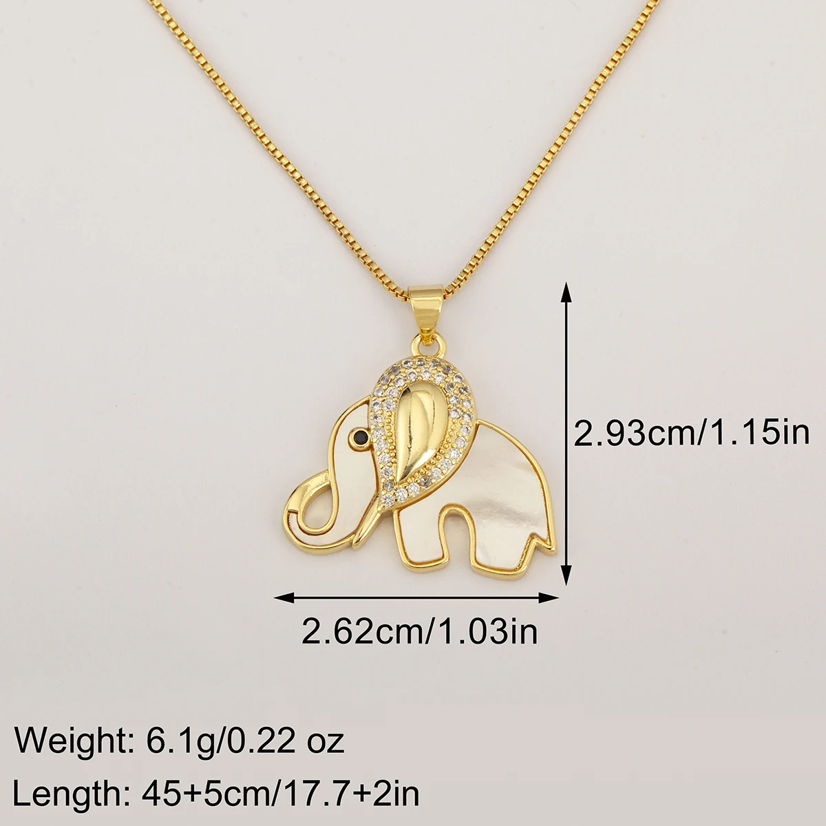 Nidin Fashion Cute Elephant Charms Pendant Necklace For Female Male 3 Colors Choice Daily Party DIY Fine Jewelry Accessories