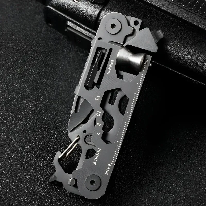 

Outdoor multi-function tool card, stainless steel combination card, portable folding knife, mini wrench EDC camping equipment
