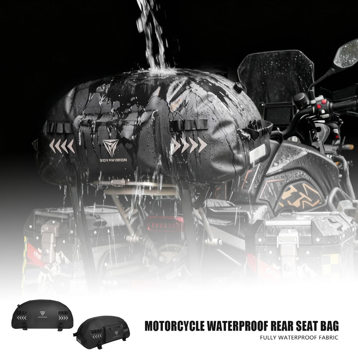 SOYAVISION Motorcycle Car Outdoor Waterproof Riding Equipment Packaging Tool Storage Bag, Motorcycle Rear Seat Bag