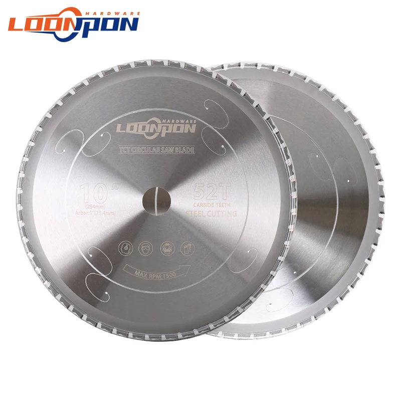 Loonpon Metal Cutting Disc 254mm 10inch Carbide Circular Saw Blade For Steel Iron Aluminum Metal Cutting Blade