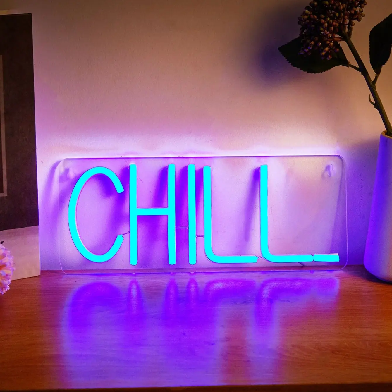

Светодиодная неоновая вывеска Chi-buy LED Neon CHILL с питанием от USB, ночник, подходит для спальни, свадьбы, игровой комнаты, в качестве подарка.