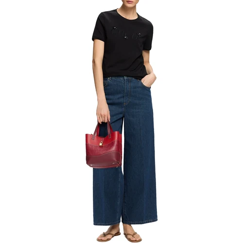 Imagen 2 del producto CHCH 2025 novedad de verano para mujer, camisetas informales holgadas de manga corta con bordado de diamantes y cuello redondo a la moda para ir al trabajo, Tops