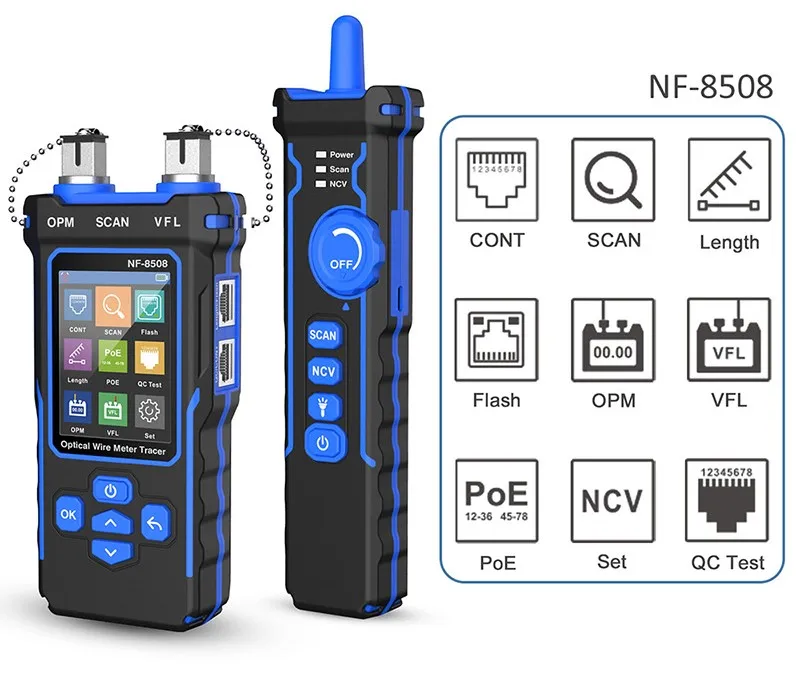 Cable Tester NF-8508 with Scan Function, Length Testing Network Cable Tester Tool