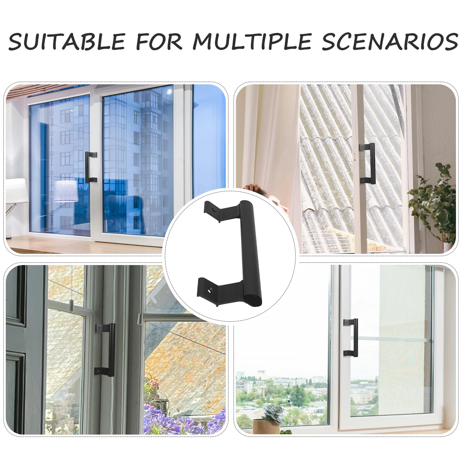 

Sliding Door Handle Small Ergonomic Compact Design Transparent Installation for Glass Doors Windows Pull Drawer Pull Handle