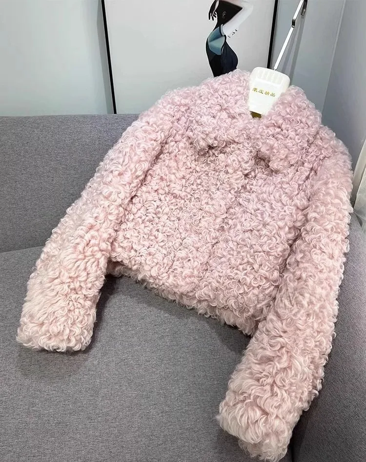 Kunstpelzjacken, Mäntel für Damen, auffällig, über dem Knie, Street Lady, mit Falten am Saum, gepolstert, V-förmiger Ausschnitt, coole Outfits, gemütlich, Distressed