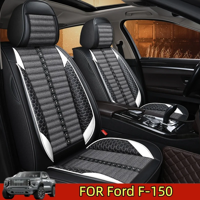 

FOR Ford F-150 Car seat cover high-end PU leather linen splicing soft full wrap seat cover waterproof and wear-resistant