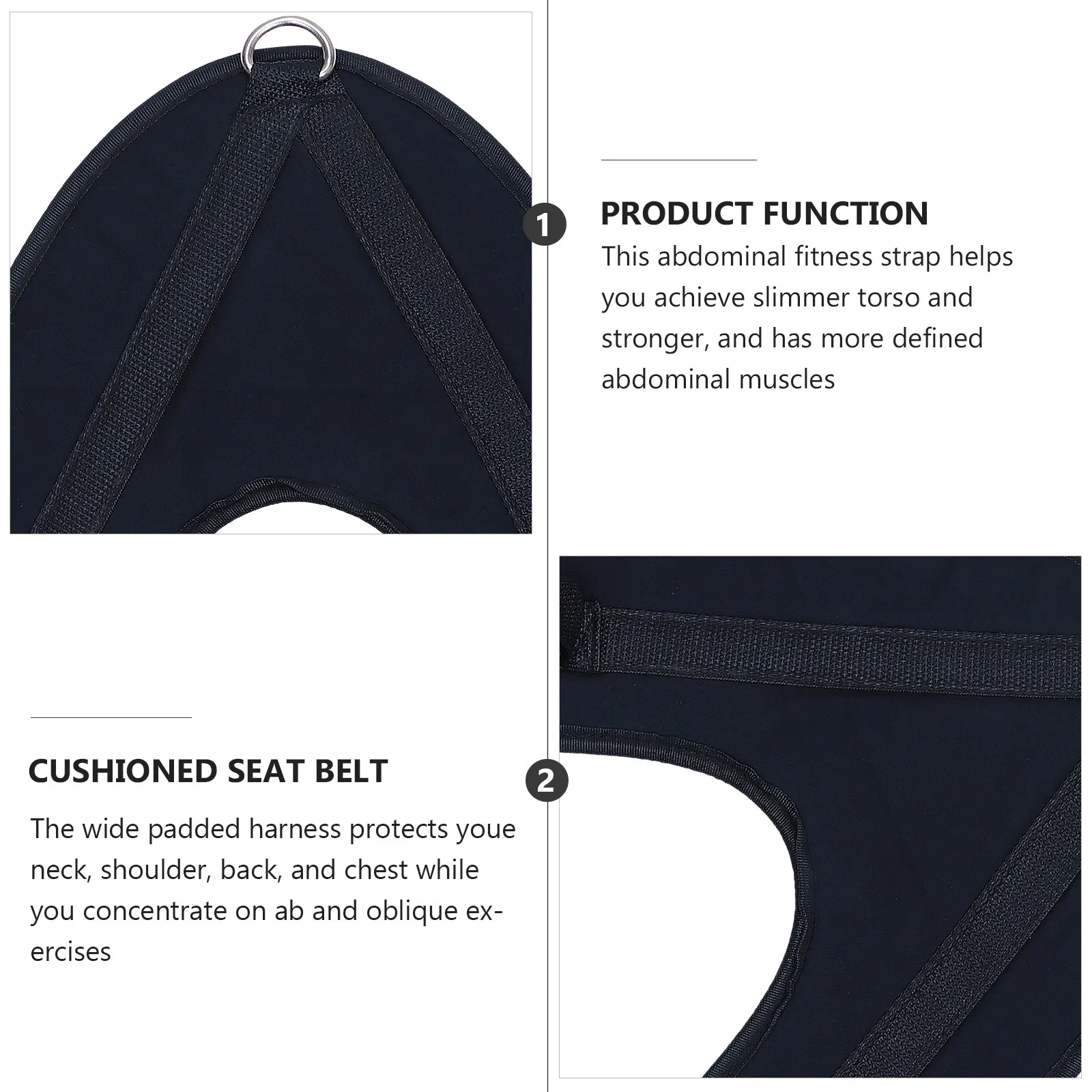 1Pcs Ab Harness Fitness Strap High Quality PVC Nylon Abdominal Crunch Strap V-Shape Cable Machine Attachment Workout Equipment