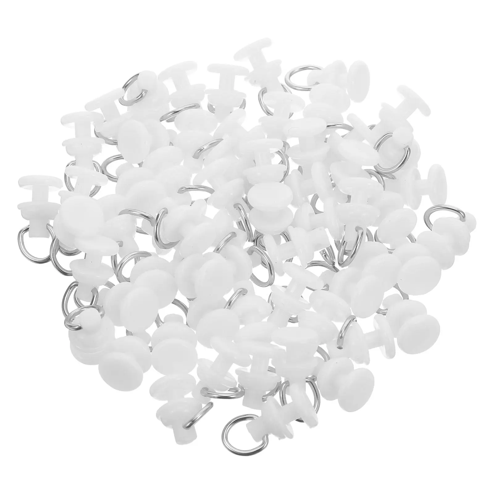 100Pcs Curtain Track Slider Hooks White Plastic Smooth Glide Shower Curtains Window Drape Rail Carriers Track Curtain Hooks