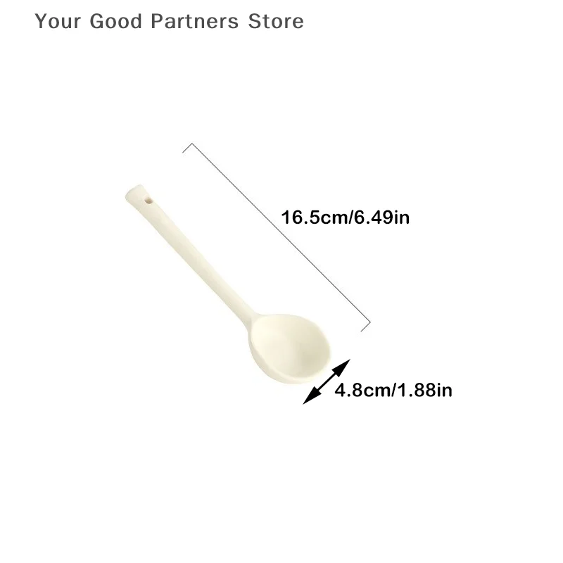 Candy Color Long Handle Ceramic Simplicity Irregular Dessert Soup Spoon Cutlery Portable Kitchen Utensils Supplies
