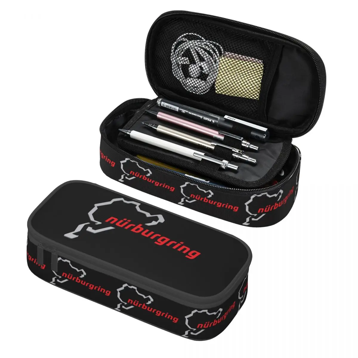 Race Track Germany Nurburgring Pencil Cases Pen Holder Storage Stationery Supplies Big Capacity Pen Box Pencil Bag for Students