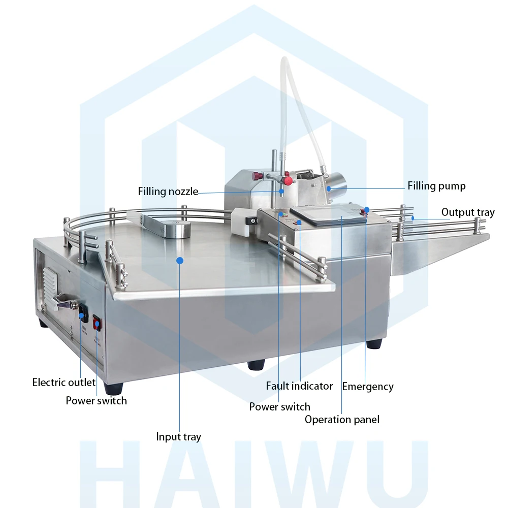 Desktop Semi Automatic Liquid Dispensing Machine for Oil Tea Ampoule Bottles 110V 220V