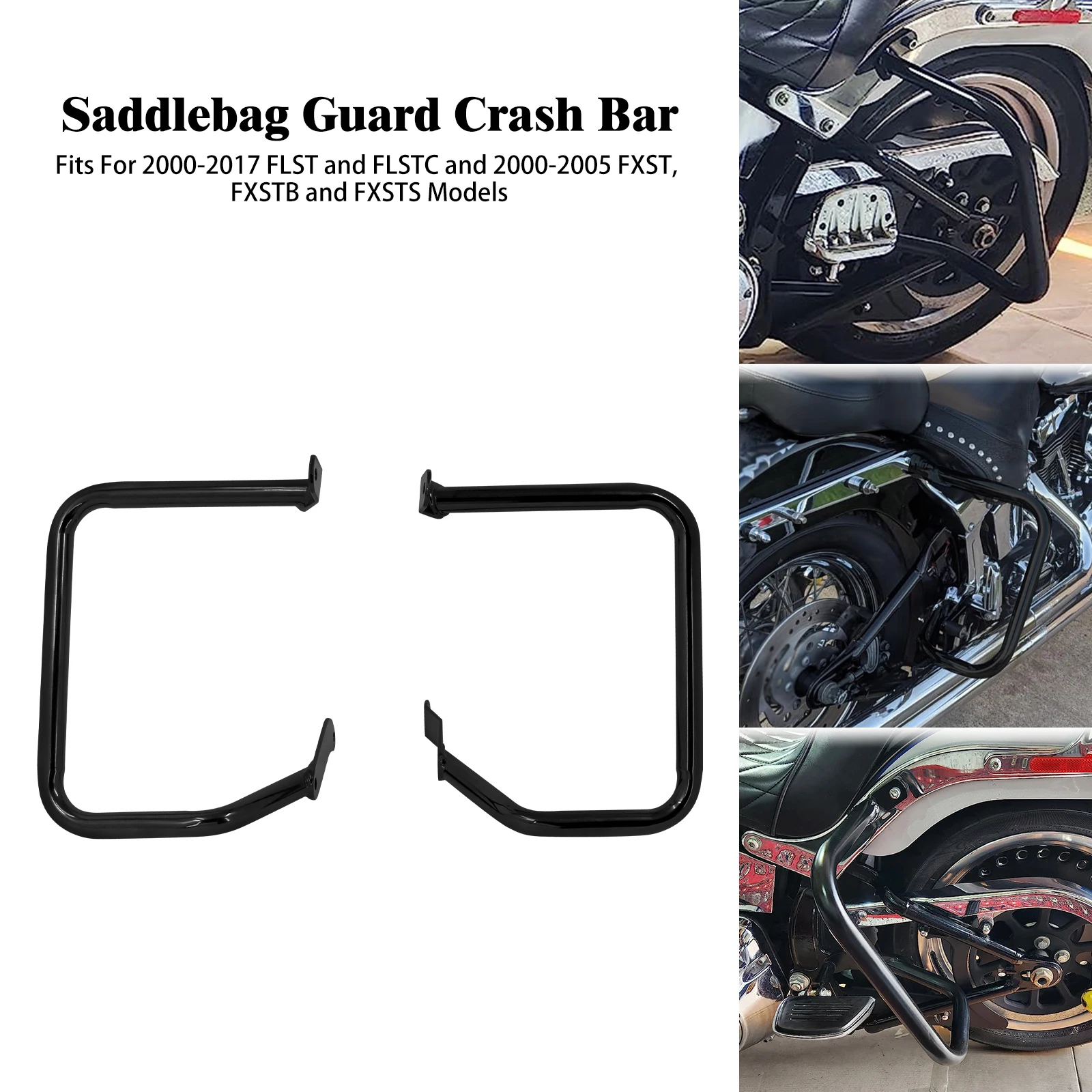 

Motorcycle Saddlebag Guards Rail Rear Crash Bar Protector For Harley Softail Night Train Springer Standar00-05 Heritage 00-17