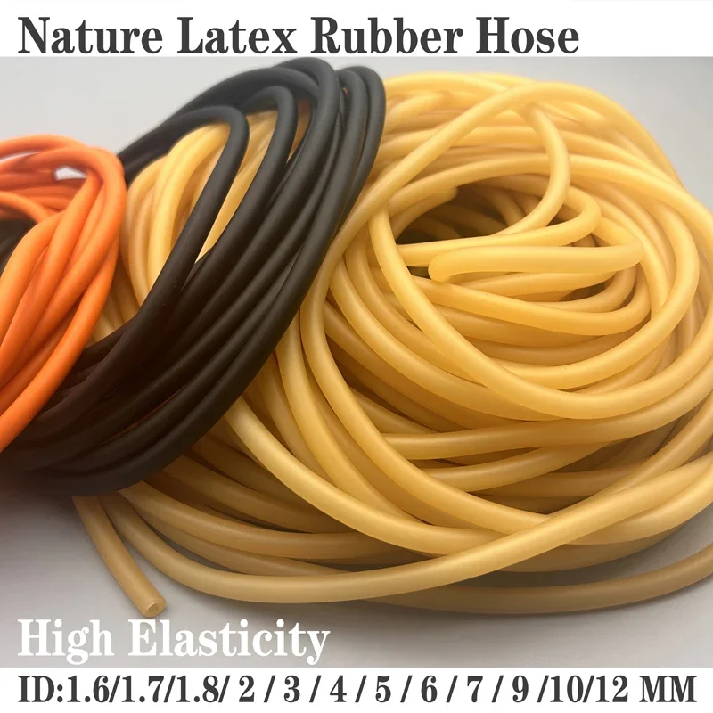 ID 1.6 1.7 1.8 2 3 4 5 6 7 9 10 12 mm Nature Latex Rubber Hoses High Resilient Elastic Surgical Medical Tube Slingshot Catapult