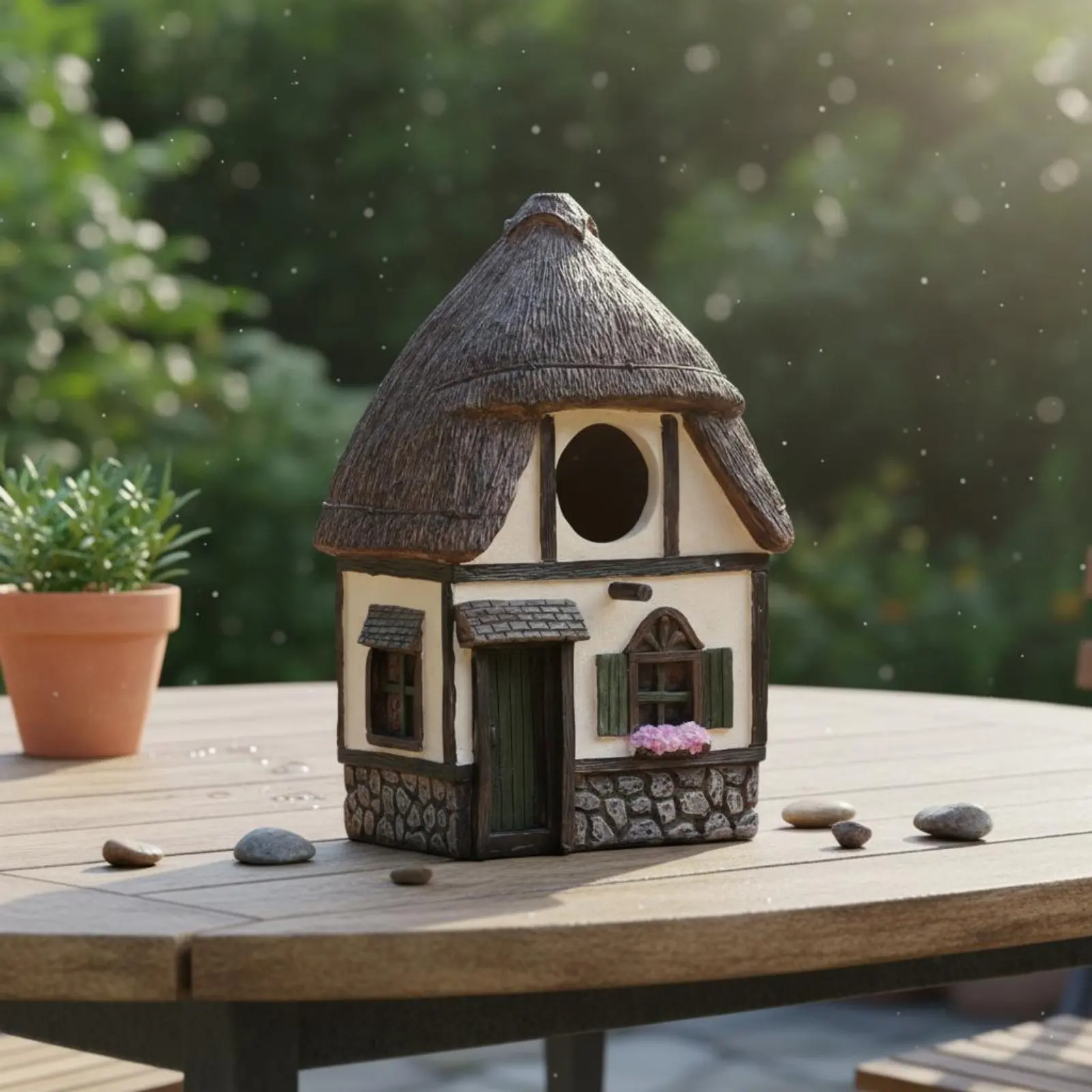 

Thatched Roof Birdhouse Rustic Hanging Birdhouse Garden Decor Weather-Resistant Nesting Box Long-Lasting for Outdoor