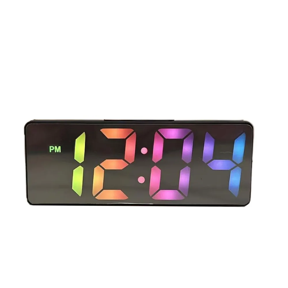 

2 Levels Brightness Digital Alarm Clock 12/24H Format Temperature/Date Display Electronic Table Clock Adjustable Voice Control