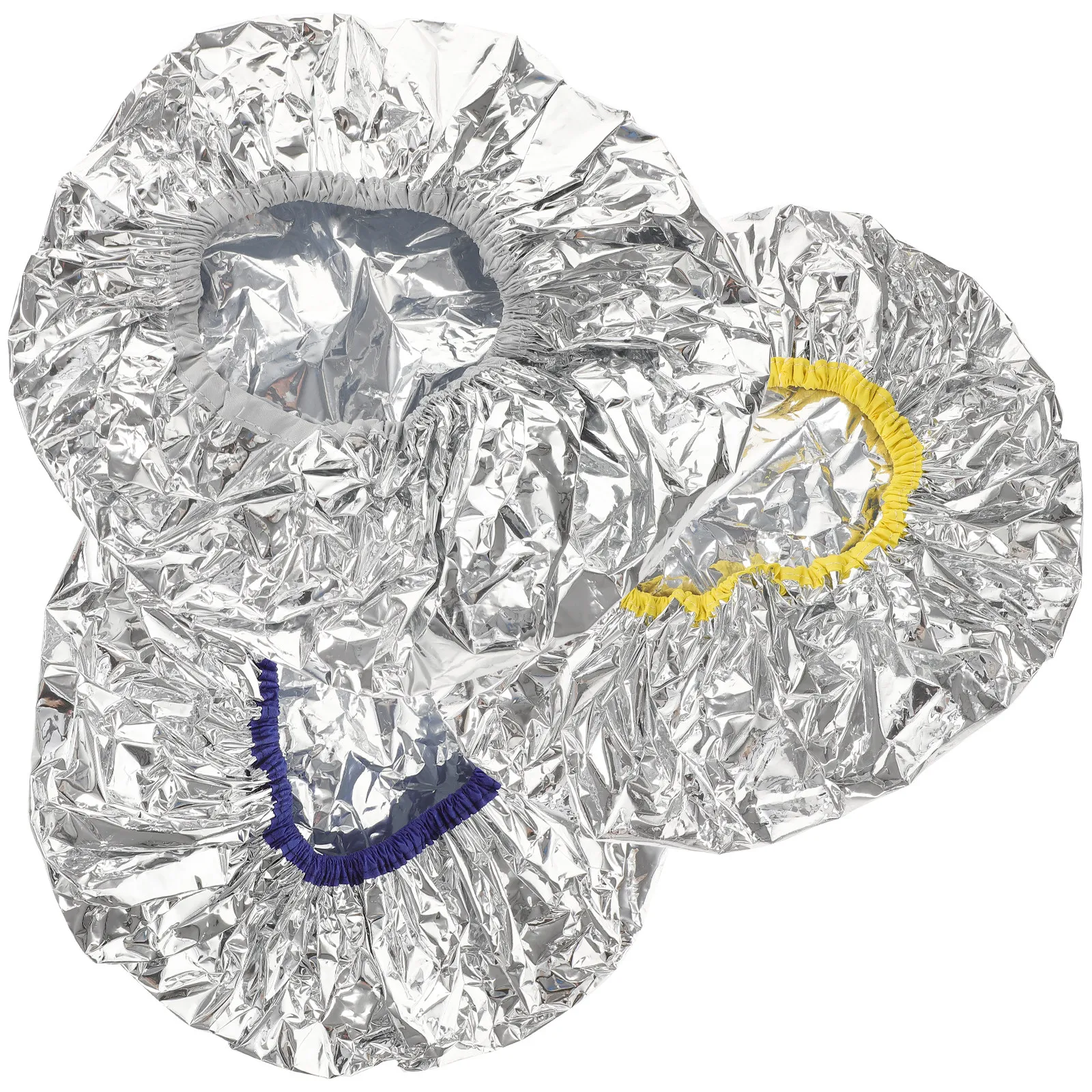 3 Gorros Elásticos de Papel de Aluminio para Mascarillas Capilares, Gorros Térmicos para Acondicionamiento Profundo, Tinte de Cabello y Tratamientos en Salones, Spas y Saunas
