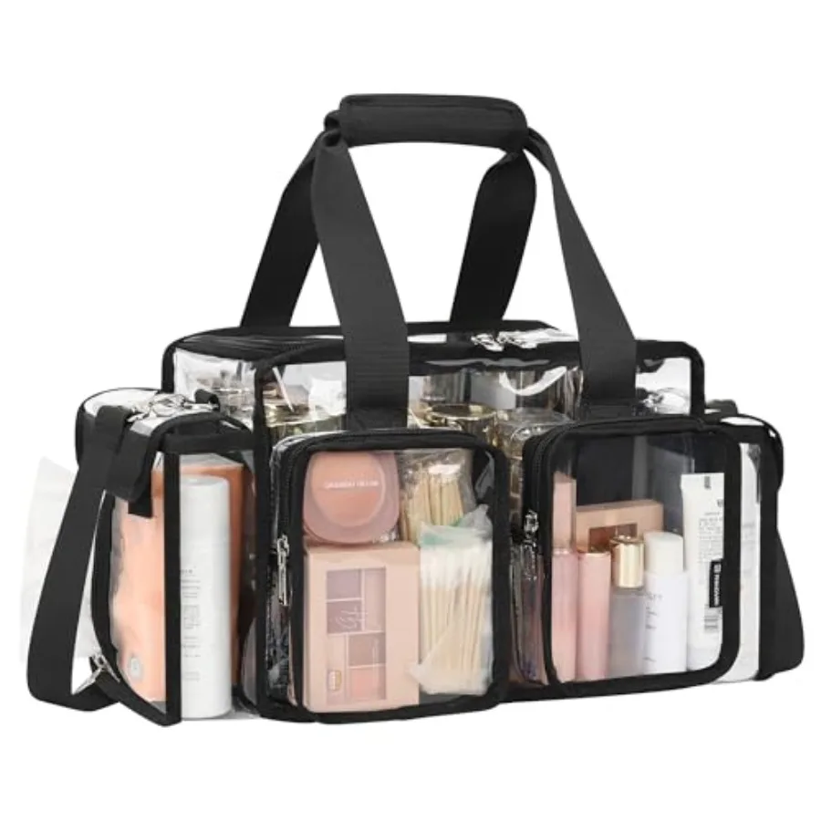 

Relavel Clear Makeup Bag Professional Makeup Artist Kit Set Travel Cosmetic Organizer Case Transparent Stadium Approved Tote Ba