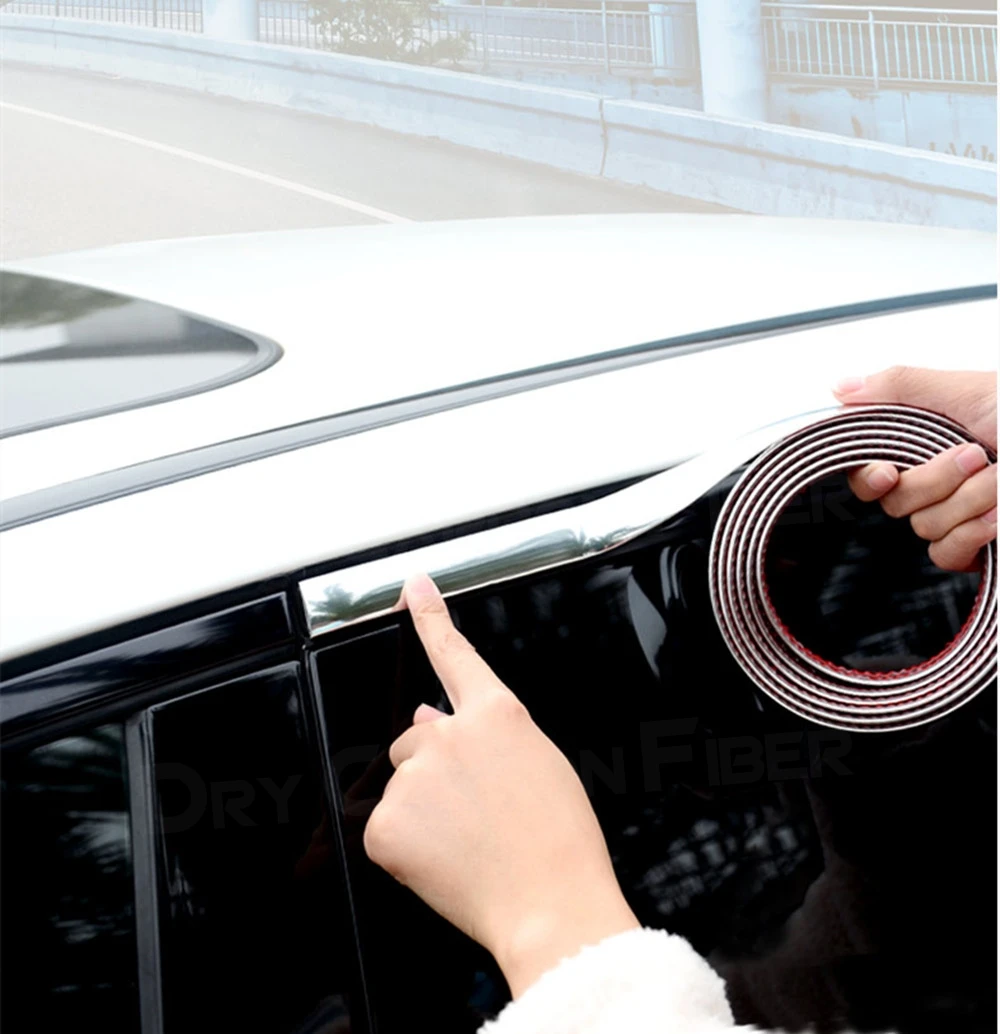 Auto Self Adhesive Side Door Chrome Strip Moulding Decoration Bumper Protector Trim Tape Car Styling