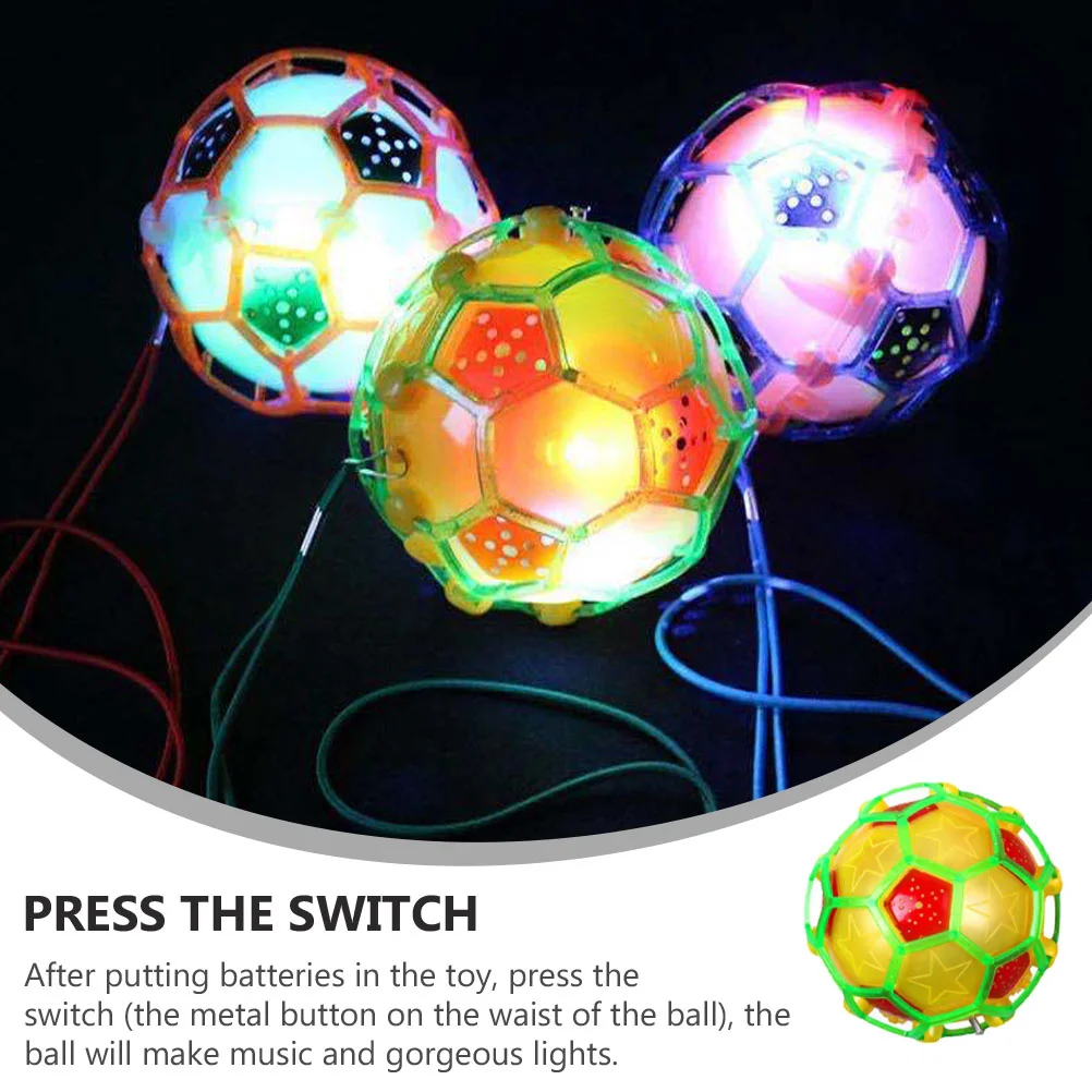 2 Pcs Toys Glowing Football Electric Luminous Soccer Kid Accessories Music Jumping Child