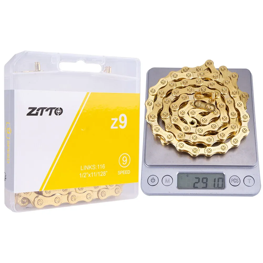ZTTO 8 9 10 Geschwindigkeit Velocidade Fahrradkette 8s 9s 10s MTB Mountain Road Bike HG53 HG73 M2000 3500 Sora Ketten Goldene Teile
