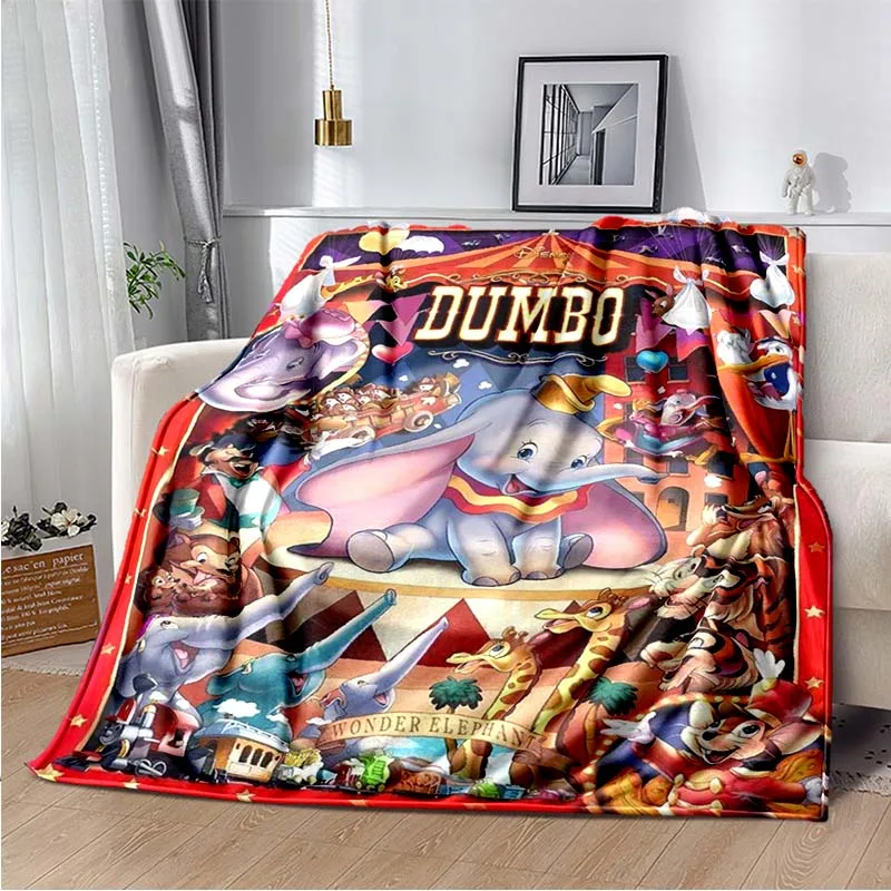 Disney Cartoon Cute Dumbo Room Warm Blanket Comfortable Soft Portable Travel Picnic Blanket Gift for Family or Friends