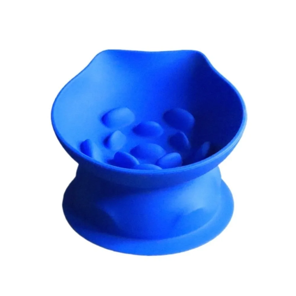

Cute Silicone Slow Food Bowl Neck Protection Slanted Mouth Suction Bowl Non-Slip Anti Tipping Feeding Basin Pet Supplies