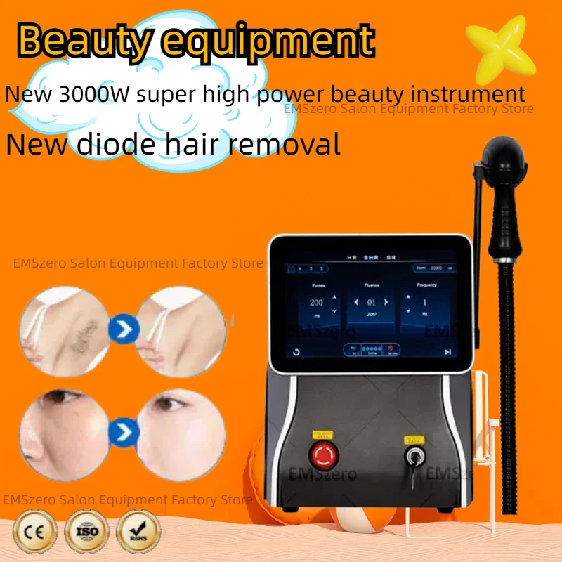 

2025 Laser Hair Removal Machine Diode Alexandrite Ice Titanium Portable Device 3000W Permanent Non-Invasive At Home Body.