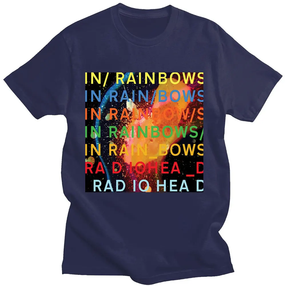 Band Rock Radiohead T Shirt Music Album In Rainbows Graphic T Shirts Men\'s Hip Hop Streetwear Gothic Cotton Tee Shirt Oversize