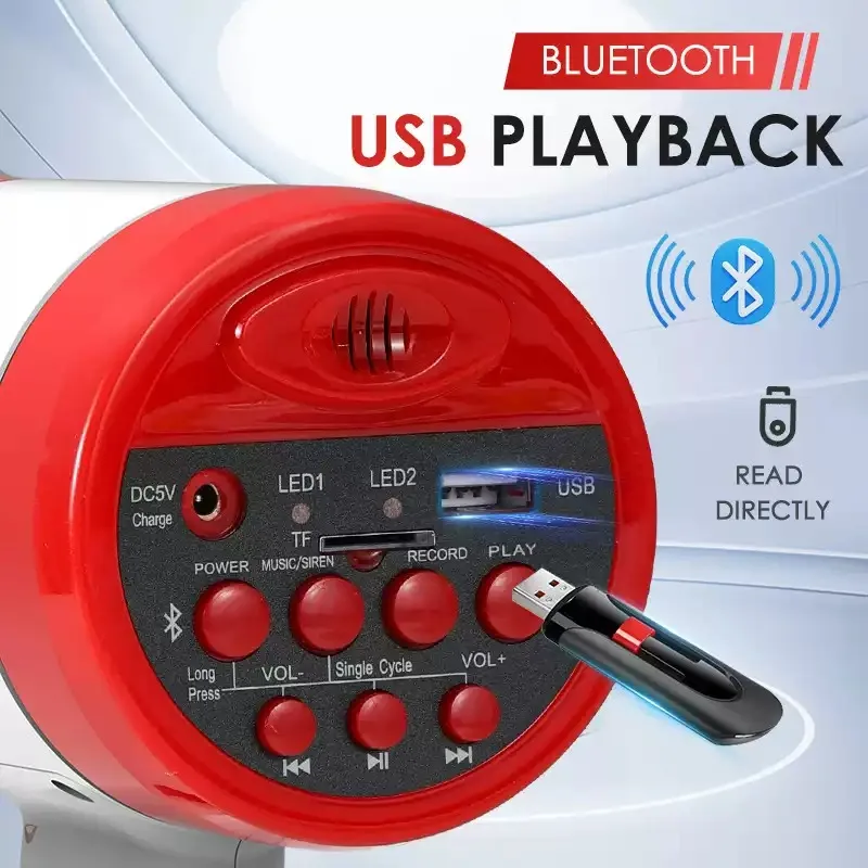 High Power Handheld Lithium Battery Megaphone Portable Loud Speaker For Promotion Sales