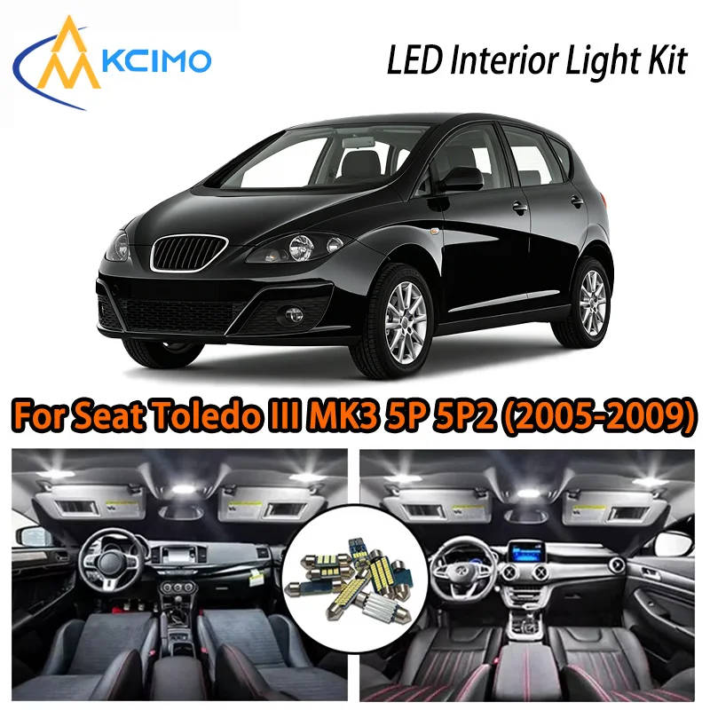 

KCIMO For Seat Toledo III MK3 5P 5P2 (2005-2009) Premium LED Interior Kit - 2 Colors , Quick Installation, Long-Lasting