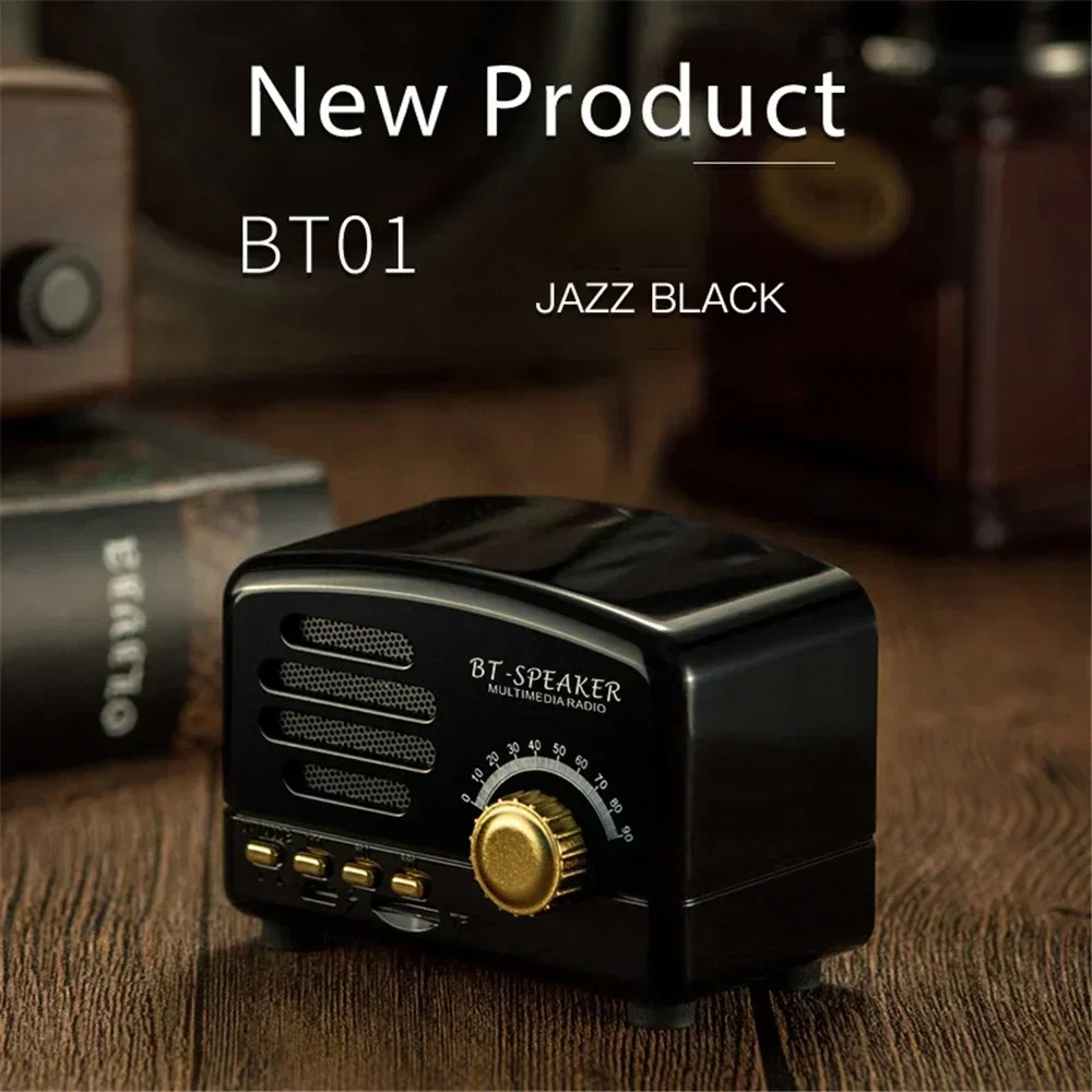 

Mini Retro bluetooth speaker Radio Computer Speaker 1200mAh Wireless Cute Classic Support TF card 5W Portable Audio