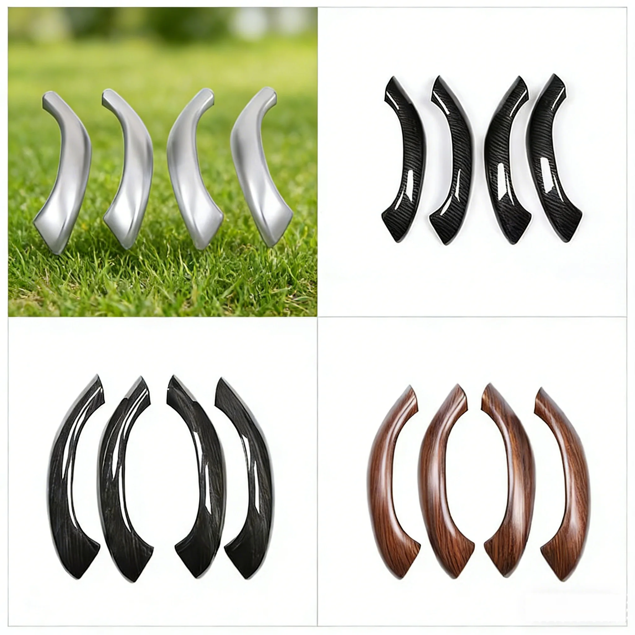 For BMW X1 X2 F47 F48 2016-2019 ABS carbon fiber/Silver Car Inner Door Handle Trim Car Accessories