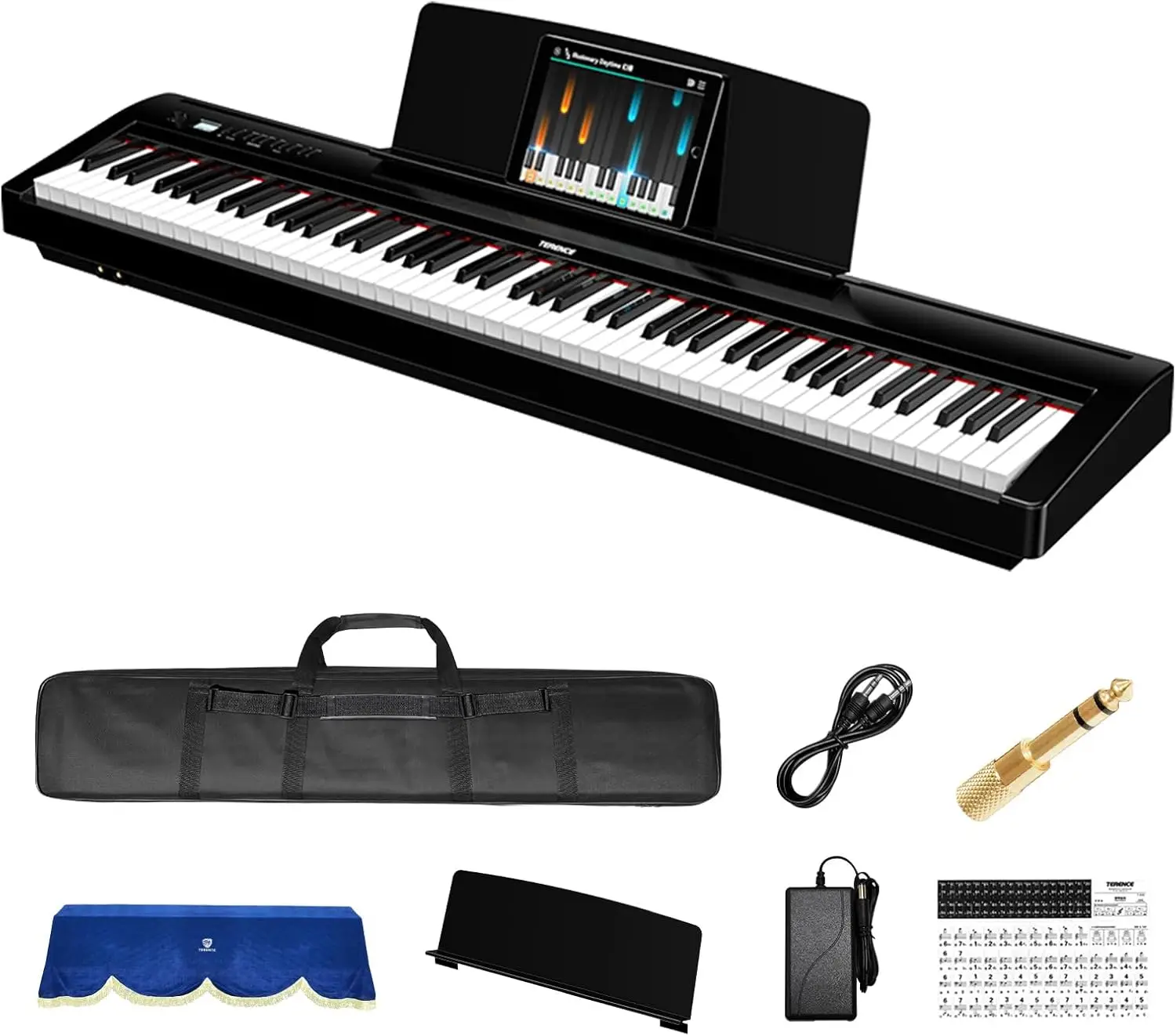 

Terence P50 Professional Digital Graded Hammer Electronic Keyboard 88 Keys Electric Organ with Foldable Feature