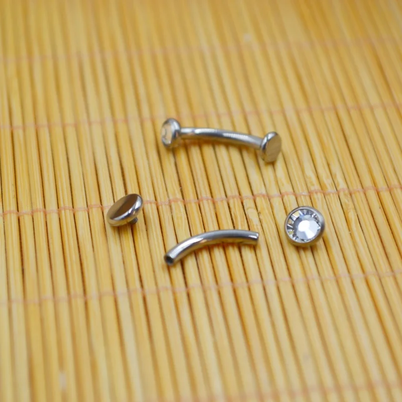 Lot10pcs 14G G23 Titanium Both Internal Thread Curve  Navel Button Bar Lip Labret Bar Ear Helix Tragus Rook Bar Piercing Jewelry