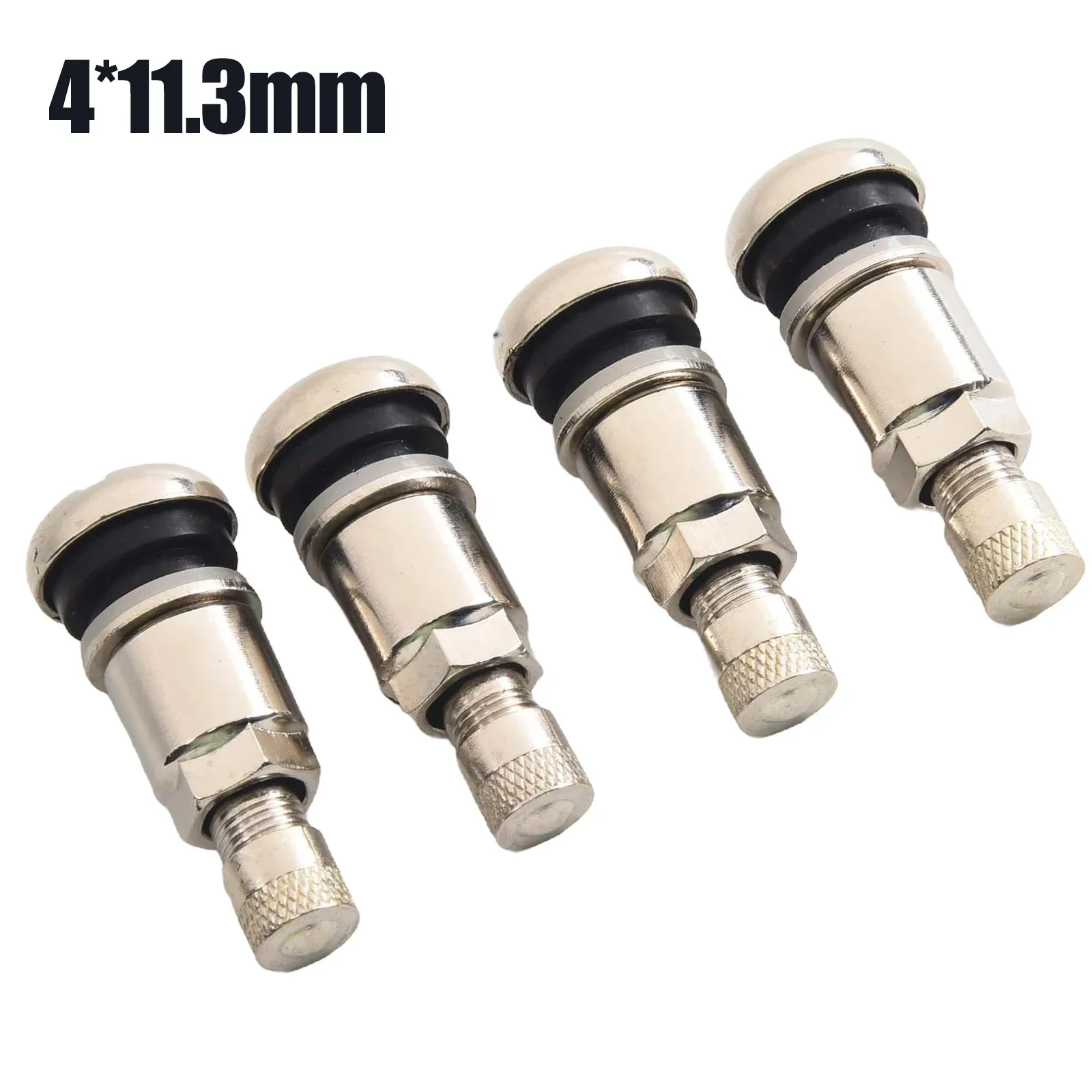 

4 X Metal Valves Chrome Optics Steel Valves Car Rim Valves 11.3mm Resistant To Aging Provide Long-lasting Performance.