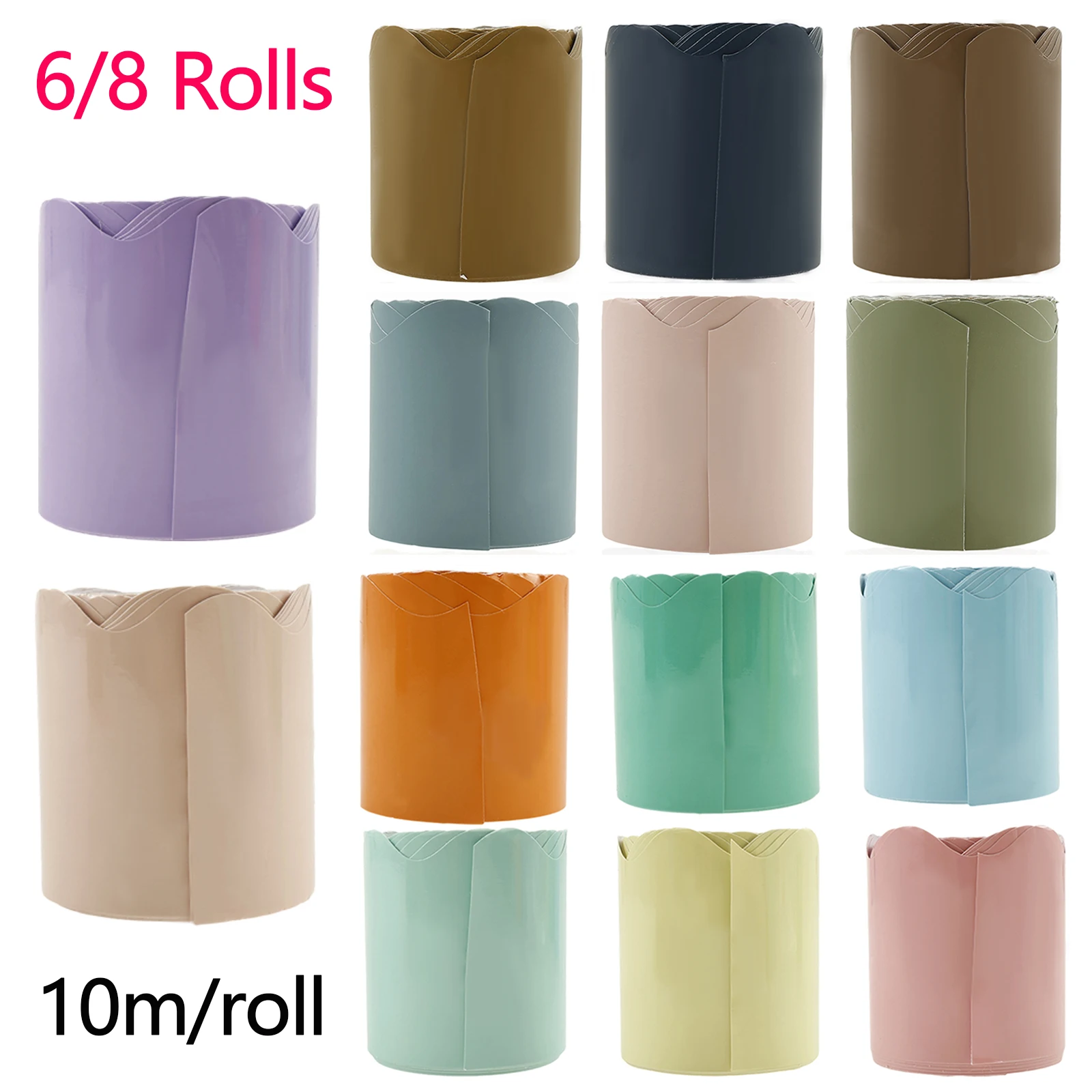 6/8 لفات لوحة إعلانات الفصول الدراسية ملصق الحدود ملصق ملون متموج حافة ورقة حفلة المنزل لتقوم بها بنفسك لوحة إعلانات الجدار الديكور 10 متر