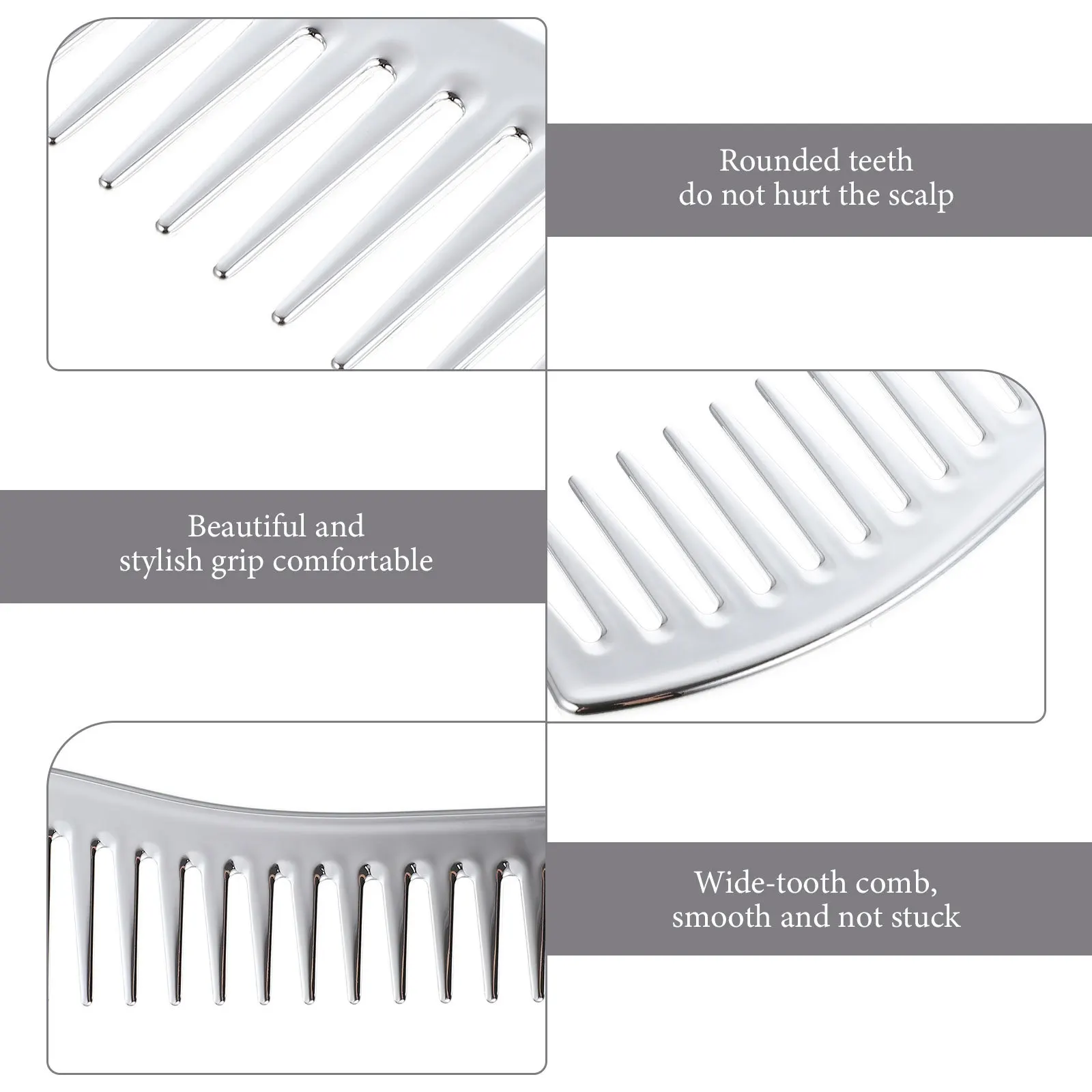 

Electroplated Pink Wide Tooth Hair Styling Comb Salon Hairdressing Hair Comb for Men Durable ABS Smooth Combing