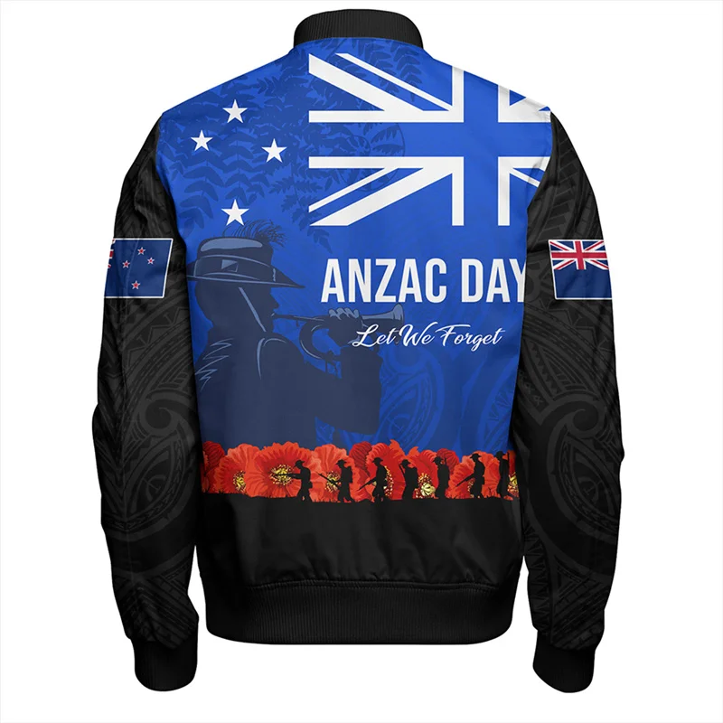 Autumn Vintage 3D Printing New Zealand National Flag Maori Tattoo Jacket NZ Ethnic Emblem Graphic Jackets Fashion Mens Clothing