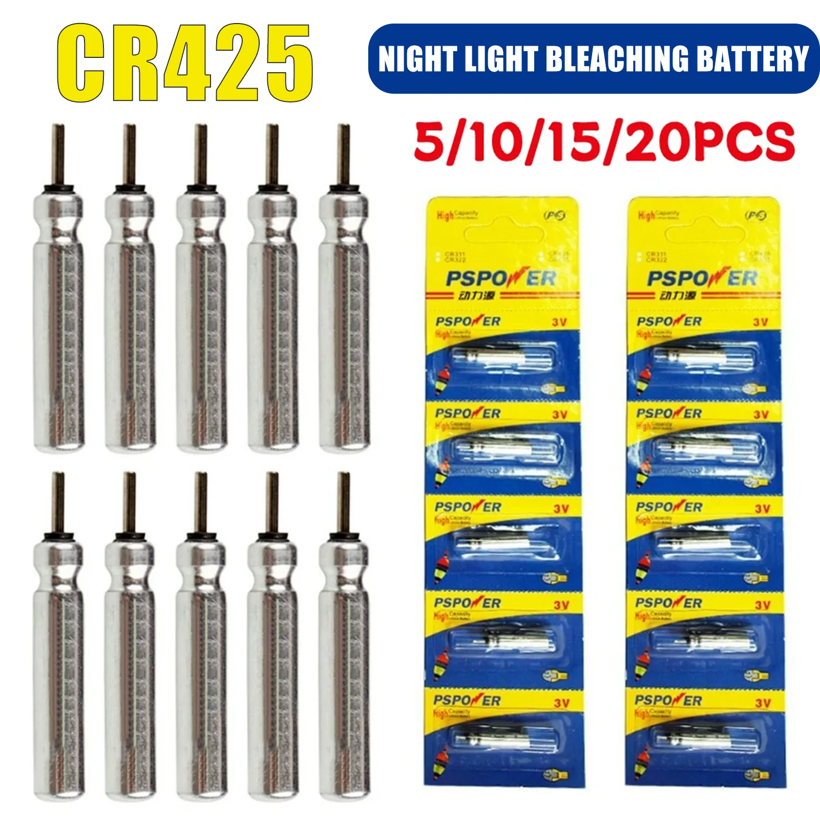 1/5/10/15/20 шт. CR425 светящаяся электрическая батарея, Рыболовные Поплавки, ночная зернистость, литиевые контактные ячейки, рыболовные инструменты, снасти